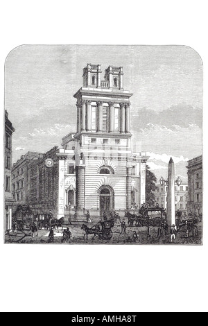 1716 st saint mary woolnoth Church architect Nicolas Hawksmoor Anglican Lombard Street King William Street London City capital E Stock Photo