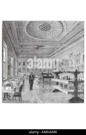 1870 dining room garrick club 13 15  Street Covent Garden interior inside London Greater capital city England English Britain Br Stock Photo