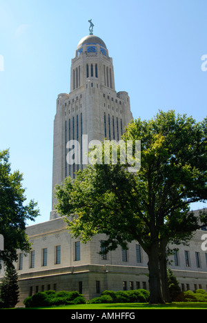 The State Capitol Building Lincoln Nebraska NE Stock Photo