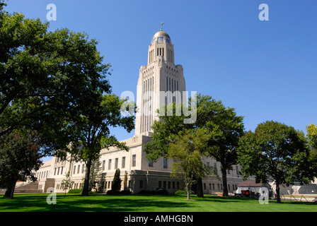 The State Capitol Building Lincoln Nebraska NE Stock Photo