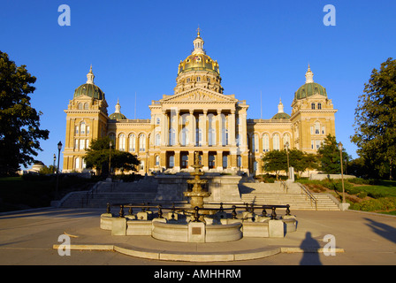 The State Capitol Building at Des Moines Iowa IA Stock Photo