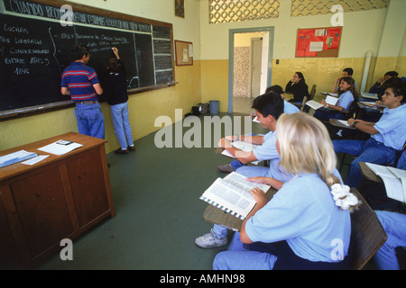 Students in 6th grade classroom in Caracus Venezuela Stock Photo