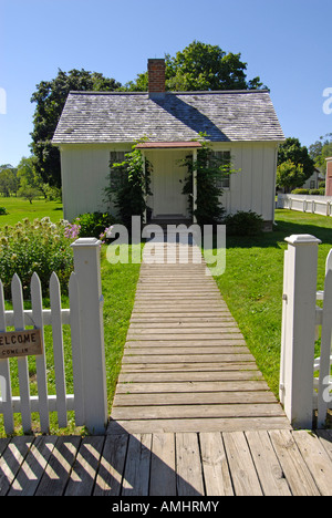 Birth home of Hoover at The President Herbert Hoover Presidential Museum and National Historic Site at West Branch Iowa IA Stock Photo