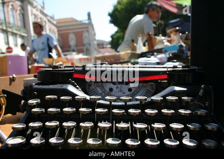 Old typewriter on sale at the flead market in Lisbon Stock Photo
