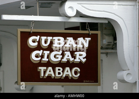 Cuban cigars banned in the USA are on sale in tobacco shops in Gustavia St Barts Stock Photo