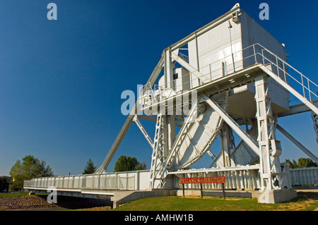 The original Pegasus bridge at the Memorial Pegasus museum at Ranville Benouville in Normandy France Stock Photo