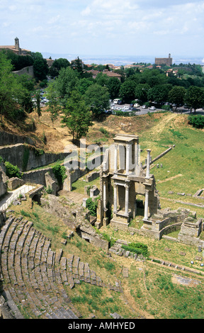 Roman Amphitheater, Volterra, Tuscany, Italy Stock Photo