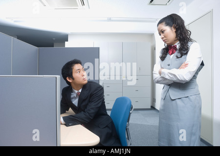 Two business people in office Stock Photo