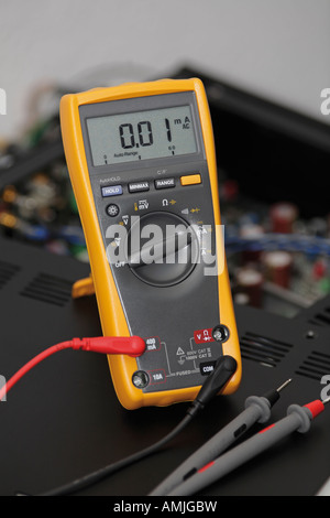 Electric meter digital multimeter Stock Photo