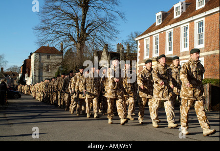 The Rifles an elite rifle regiment Parade along Cathedral Close in Salisbury Wiltshire England Stock Photo