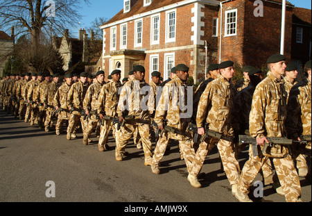 The Rifles an elite rifle regiment Parade along Cathedral Close in Salisbury Wiltshire England Stock Photo