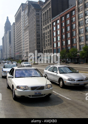 Traffic on Michigan Avenue Chicago Illinois USA