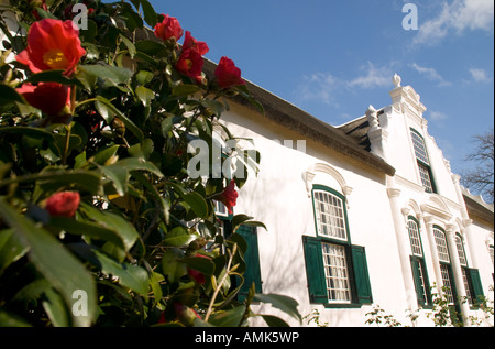 Boschendal Wine Estate Manor House in Cape Dutch style near Franschhoek Stock Photo