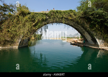 Dragon Bridge Baisha Town near Yangshuo China Stock Photo