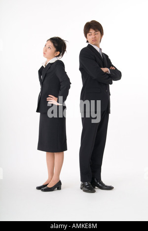 Two people facing to relationship difficulties Stock Photo