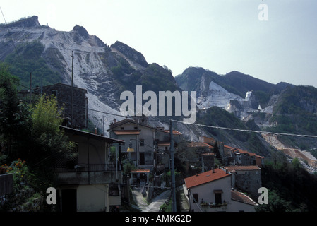 Town Colonnata a Marbale quarries Carrara Tuscany Italy Stock Photo