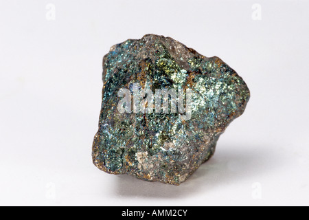 Chalcocite, Copper Sulphide (CuS), peacock ore. studio picture Stock Photo