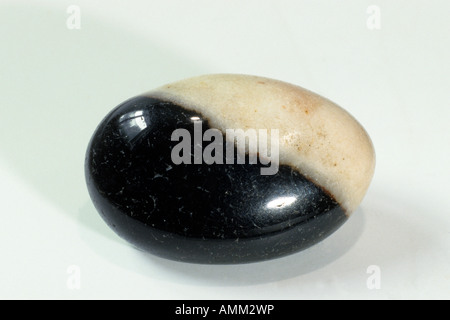 Sardonyx, polished pebble, studio picture Stock Photo