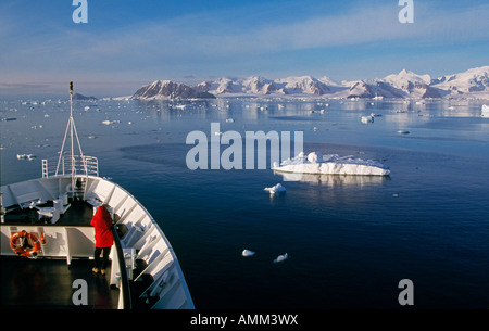 Cruise ship entering Marguerite Bay. Stock Photo