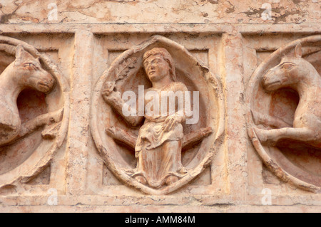 Close Up Of Carving from Baptisty. Parma Italy Stock Photo