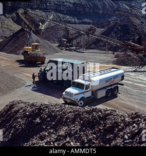 Oil lubricant distribution to industrial quarry in Baltimore, Maryland, USA Stock Photo