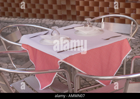 Restaurant Table Setting Coimbra Portugal Stock Photo