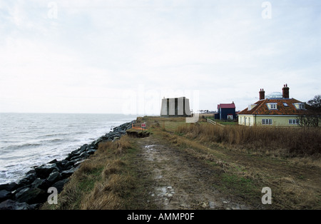 Coastal erosion at East Lane, Bawdsey near Woodbridge, Suffolk, UK. Stock Photo