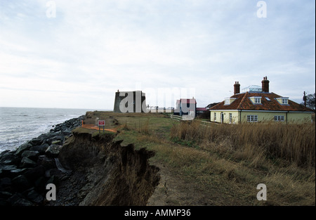 Coastal erosion at East Lane, Bawdsey near Woodbridge, Suffolk, UK. Stock Photo