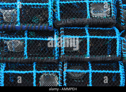 Lobster pots at Holy Island Stock Photo