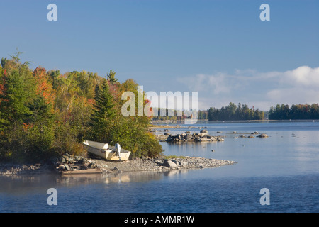 Skiff on Moosehead Lake Maine Stock Photo