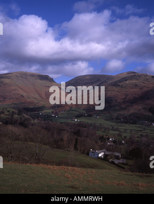 A view of Dollywagon Pike Seat Sandal and Fairfield  above Grasmere winter  Lake District Cumbria England Stock Photo