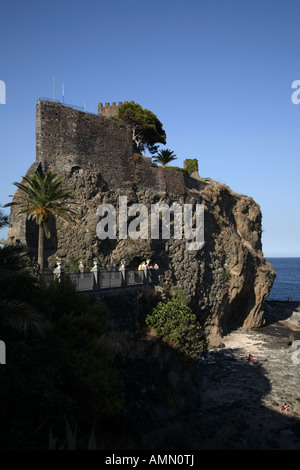 Norman Castle Aci Castello Sicily Italy Stock Photo