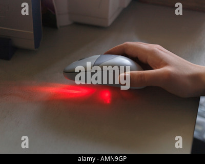 Optical Mouse in Use Stock Photo