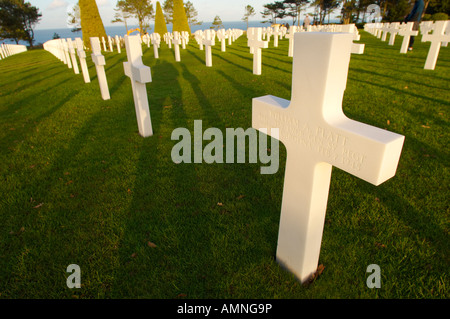 American second world war D day landing Cemetery at Omaha beach. Normandy France. Stock Photo