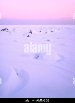 Georgian Bay in Winter, Awenda Provincial Park, Ontario, Canada Stock Photo