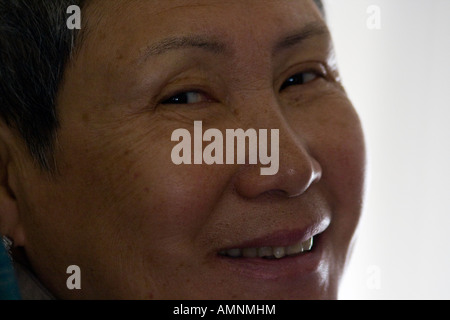 Smiling Middle Aged Korean Woman Stock Photo