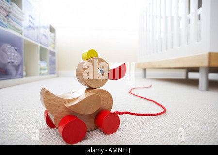 Toy Duck in Nursery Stock Photo