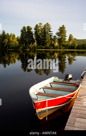 Fishing Boat by Lake, Ontario, Canada Stock Photo