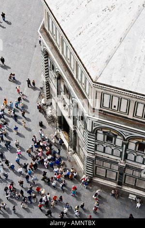 Tourists Outside Battistero di San Giovanni, Florence, Italy Stock Photo