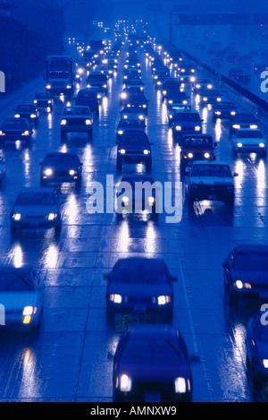 Traffic on Highway, Los Angeles, California, USA Stock Photo