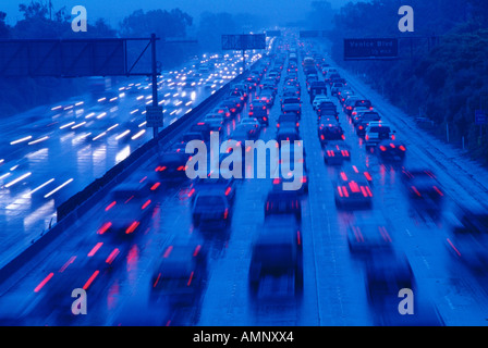 Traffic on Highway, Los Angeles, California, USA Stock Photo