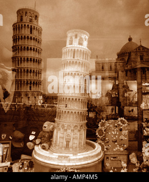 Reflection in Shop Window, Pisa, Italy Stock Photo