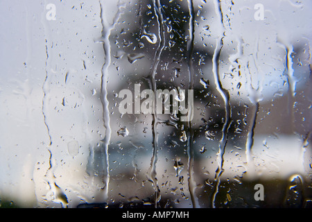 Raindrops on a window Stock Photo