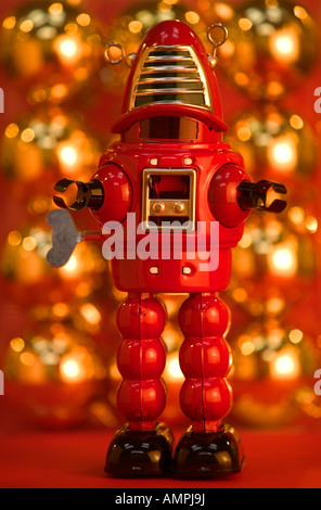 Clockwork tin robot toy Stock Photo