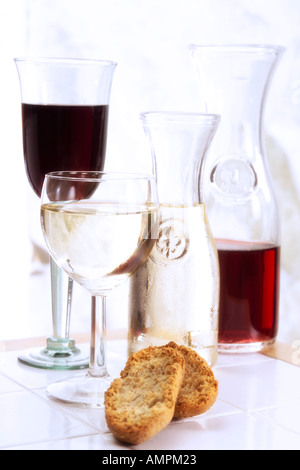 Red and White Wine Stock Photo
