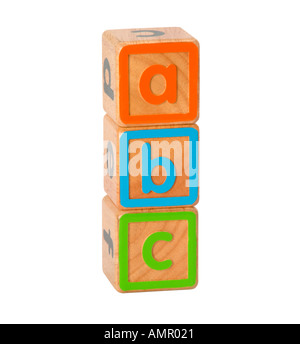 Wooden abc blocks Stock Photo