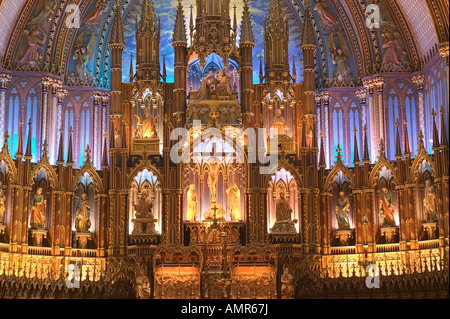 basilique notre-dame, basilica of notre-dame de montreal, old montreal, vieux-montreal, montreal city, Quebec, Canada Stock Photo