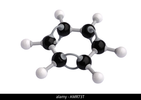Molecular model of Benzene Stock Photo