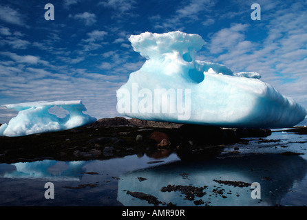 Sea Ice Icebergs Stranded At Low Tide On Kekerten Island Cumberland Sound Nunavut Canada, Stock Photo