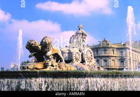 the fuente de la cibeles in plaza cibeles madrid spain Stock Photo